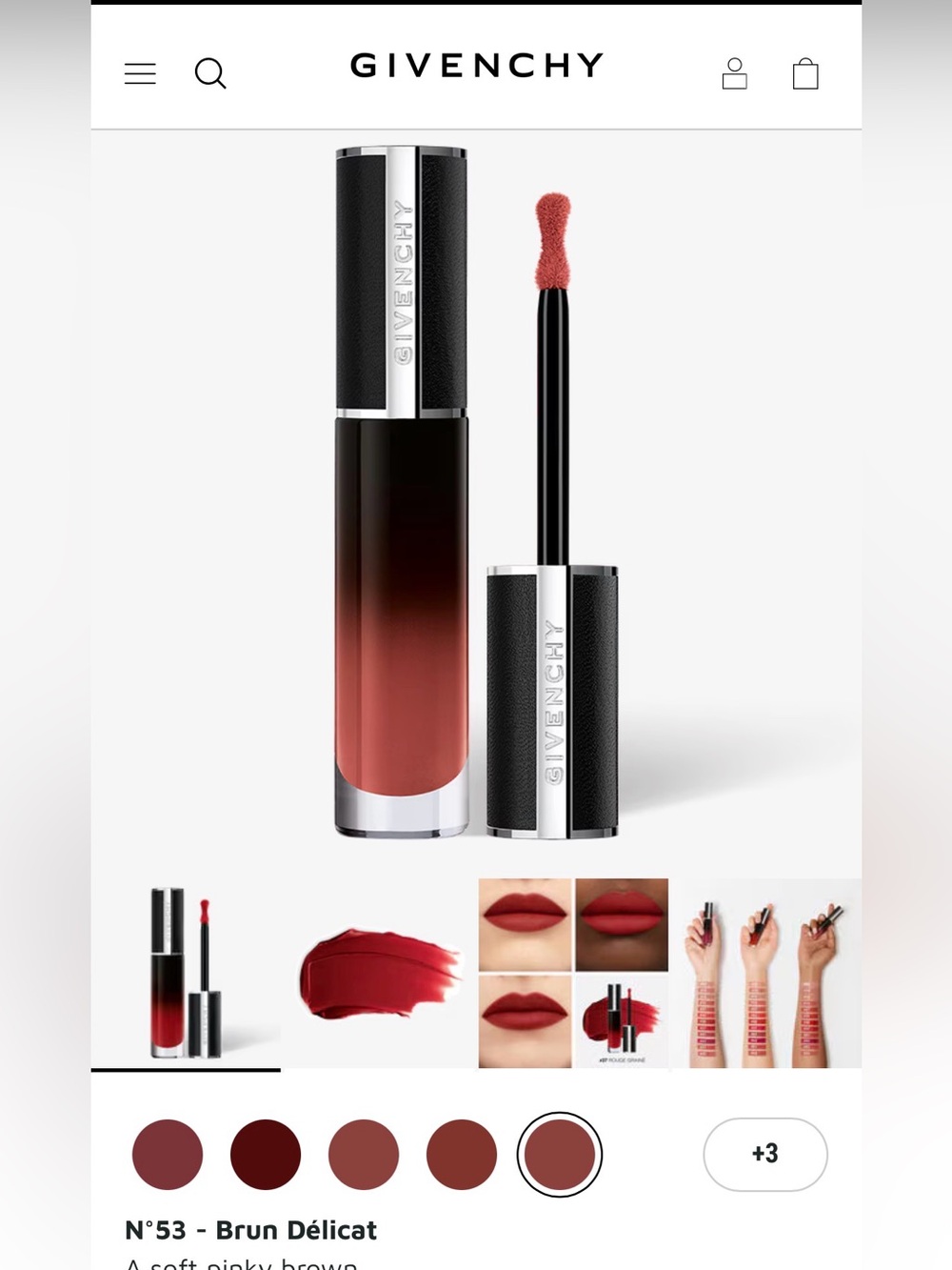 Givenchy NWT LIPSTICK -LE ROUGE INTERDIT CREAM VELVET-shade 53 NEW GIVENCHY